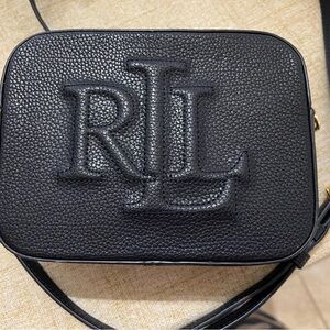 Ralph Lauren Leather Crossbody Bag(Navy).
